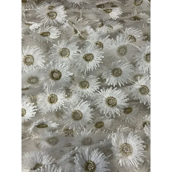 ASOS EDITION Ivory Embroidered Daisy Midi Dress UK 8 / US 4 – NWT Puff Sleeve - Picture 12 of 13